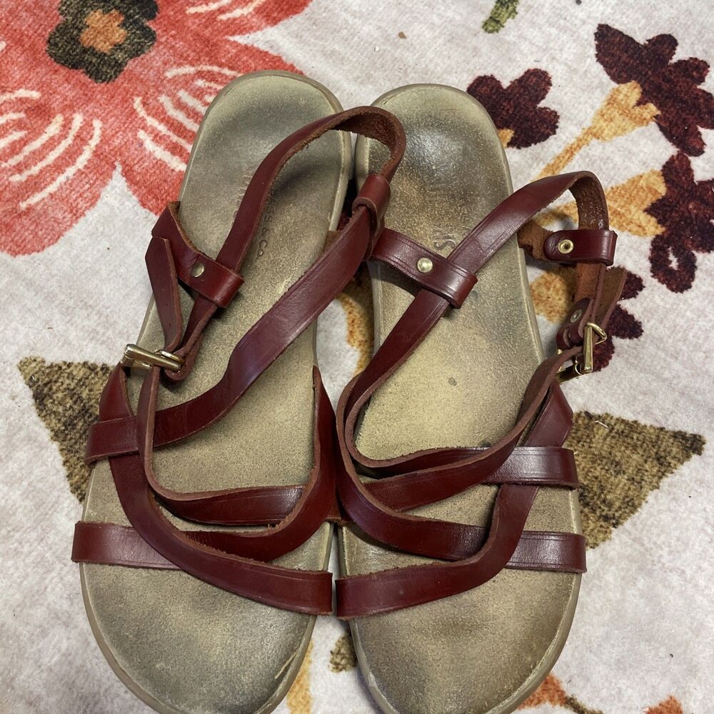 G.H. Bass Sunjuns “Margie” Comfort Sandals Brown  Leather Woman’s 6.5M Strappy